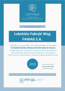 2019_certyfikat - Lubelskie Fabryki Wag FAWAG S.A..png